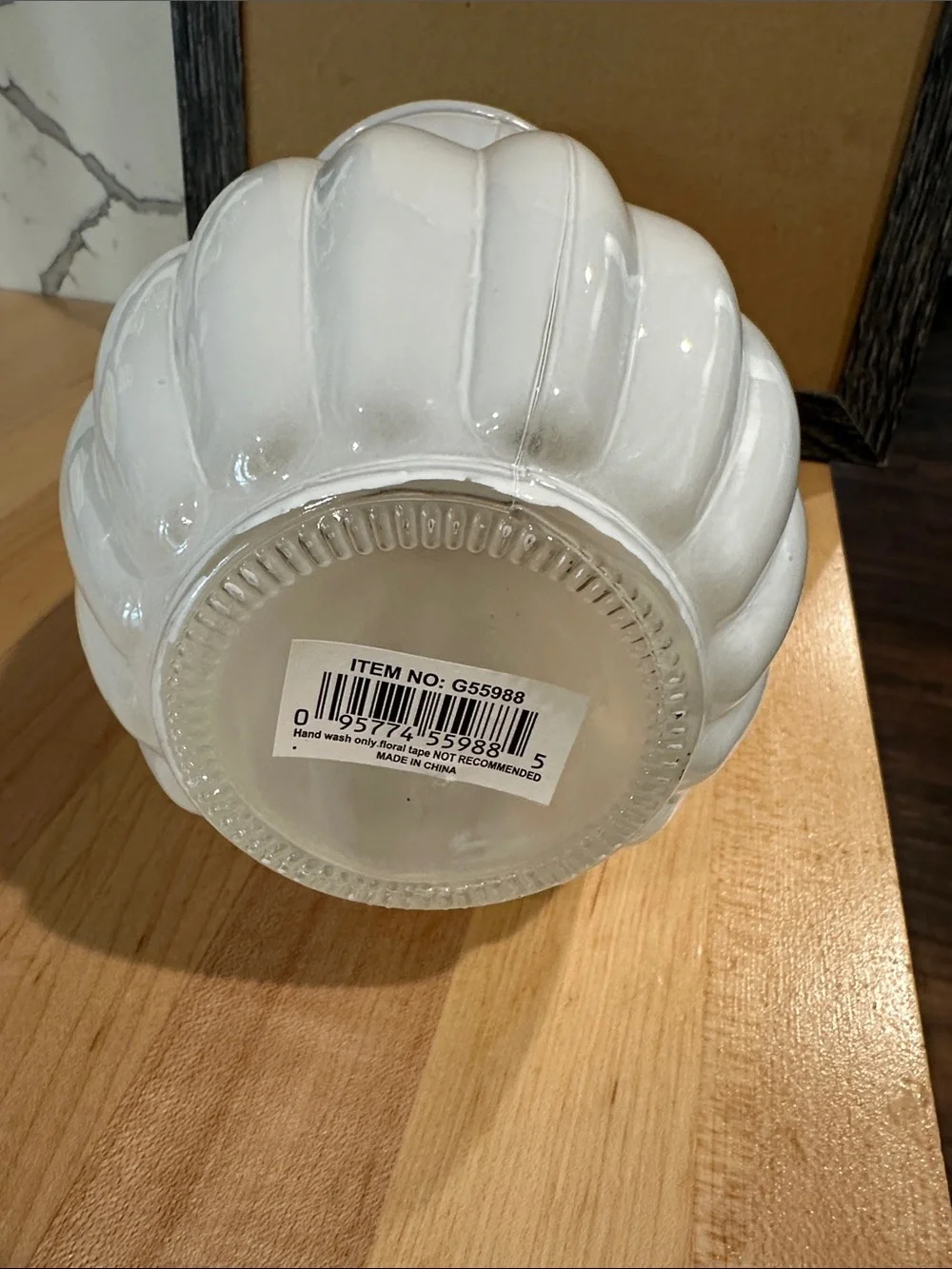 Elegant White Fluted Ceramic Vase - Home Accents